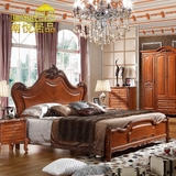 高档美式全实木床橡木床现代中式1.5米1.8米气压高箱储物床双人床