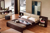 挪亚家D6系列家具 美式纯实木双人床定制 床头柜一体实木双人床
