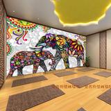印度瑜伽室大型壁画东南亚泰式餐厅墙纸服装店汗蒸养生馆壁纸大象