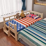 实木儿童床大床拼小床加宽加长床宝宝幼童带护栏床拼接单人床定做