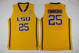 NCAA篮球服路易斯安那州立大学25号西蒙斯SIMMONS球衣LSU篮球服