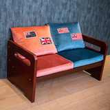 美式餐厅沙发椅休闲沙发组合桌椅咖啡厅椅单双人彩色沙发布艺卡座
