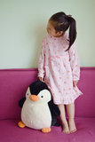 外贸日本原单夏季女童大小童薄款纯棉双层纱布长袖睡裙草莓睡衣