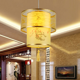 中式古典羊皮小吊灯 仿古印花灯笼灯饰 餐厅过道茶楼灯