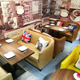 北欧咖啡厅沙发桌椅西餐厅餐厅酒吧奶茶店甜品店卡座沙发座椅组合