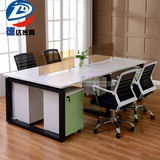 西安办公家具办公桌四人位简约现代组合员工桌钢架屏风卡座职员桌