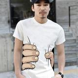 潮人个性t恤 男装短袖 恶搞 创意搞笑搞怪衣服 3dT恤动物图案印花