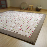 出口日本茶几地毯 复古可爱斜纹棉布日式地毯榻榻米卧室客厅地垫