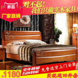 包邮全实木床1.2 1.5 1.8米橡木床气压高箱床双人床中式简约现代