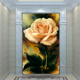 欧式个性3D立体大型壁画无缝无纺布墙纸 客厅玄关背景墙壁纸 玫瑰