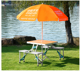 橘黄色便携式折叠 铝合金平安桌椅摆摊桌广告宣传桌子平安伞包邮