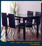 双层 钢化玻璃餐桌餐椅组合 水立方长方形 餐台中小户型特价包邮