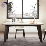 北欧宜家实木餐桌椅组合 小户型简约现代韩式大理石长方形饭桌