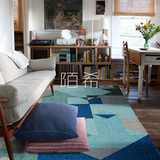 陌希原创不规则几何客厅地毯 北欧宜家清新几何设计卧室门厅地毯