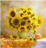 精准印花最新款DMC正品十字绣客厅卧室餐厅花卉欧式油画 向日葵