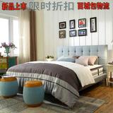 北欧布艺床1.8米双人床小户型布床 高档美式床欧式宜家公主床定制