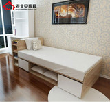 北京直销宜家板式榻榻米简约现代高箱储物单人床1.2米抽屉床定制