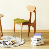 北欧宜家白橡木咖啡椅实木餐椅日式简约现代家用原木休闲椅蝴蝶椅