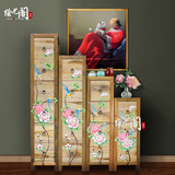 新中式彩绘香樟实木床头三四斗柜五六斗橱小户型多抽屉储物柜家具