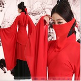 新款大码红色披纱古装汉服仙女舞蹈演出服装中国戏服武林女侠侠客