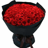 【致爱花艺】西安同城鲜花包邮妇女节99朵红粉白香槟蓝色玫瑰花束