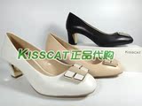 KISSCAT接吻猫2016春季新款女鞋专柜正品粗跟单鞋KA76118-15有40