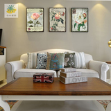 现代简约中式沙发背景墙装饰画中式玄关有框画传统国画花鸟画