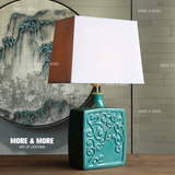 中式陶瓷台灯卧室床头客厅现代简约时尚创意书房温馨田园装饰台灯