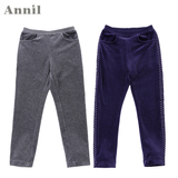 安奈儿女童装新款秋装 专柜正品 全腰针织长裤AG536568