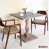 北欧咖啡厅桌椅组合酒吧桌椅小户型实木餐桌复古方桌创意小圆桌