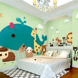 可爱动物墙纸壁纸 卡通卧室无纺布大型壁画 温馨儿童房墙纸壁画