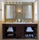 美式乡村橡木落地浴室柜组合实橡木卫浴柜复古欧美式卫生间洗漱盆