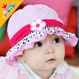 春秋0-3-6-12个月女孩婴儿帽子春夏女童1-2岁女宝宝公主遮阳盆帽
