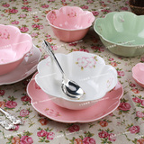 樱舞唯美日式樱花甜品碗 家用浮雕陶瓷水果沙拉碗喝粥吃面刨冰碗