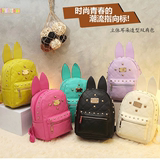 新款韩版铆钉儿童兔子耳朵双肩书包女童包包休闲旅游可爱背包潮