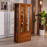 全实木酒柜现代中式乌金木酒柜客厅储物柜玻璃门组装餐厅柜纯实木