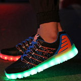 夏季七彩灯鞋LED发光鞋鬼步舞鞋子学生街舞鞋USB充电夜光鞋男潮鞋
