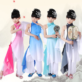 新款民族舞蹈服装水袖演出服 六一儿童古典演出服舞服装 秧歌服装