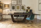时尚环保大师设计个性实木贴面美式乡村餐桌书桌大型会议桌可定制