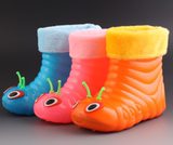 儿童雨鞋毛毛虫雨鞋2-3-4-5-6岁男女宝宝可雨靴保暖防滑水鞋加绒