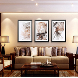 现代简约客厅抽象装饰画 沙发背景卧室办公室组合三联有框挂画