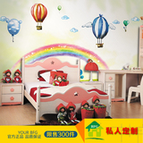 现代简约儿童房卡通环保定制尺寸壁画 幼儿园热气球墙纸壁纸画