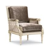 新古典后现代奢华客厅家具欧式简约实木椅休闲椅布艺实木单人沙发