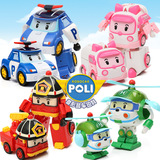 韩国Q版变形警车珀利 变身消防车POLI安巴罗伊动漫机器人益智玩具