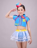 新款幼少儿民族舞空姐乐队表演服女童六一儿童节舞台舞蹈演出服装