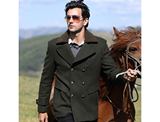 骆驼男装 男士双排扣中长款休闲大衣 男士纯色外套 D4M171257