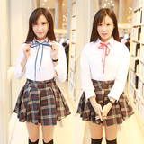 日韩学生装班服校服JK制服格子裙英伦学院风COS水手服全棉套装