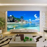 3d欧式海景壁画 客厅电视背景墙墙纸 无缝大型壁画无纺布装饰画