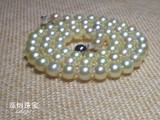 天然海水珍珠项链6.0-7.0mm 强光正圆浅金色 北海南珠纯原珠正品