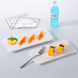 创意日式寿司陶瓷盘子西餐盘简约纯白长方平板甜品盘鸡翅蛋糕摆盘